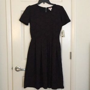 Lularoe Amelia Black Dress with Roses - Medium